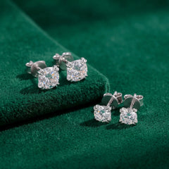 Classic Four-prong Moissanite Stud Earrings