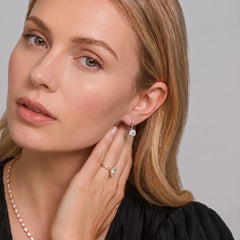 Éverelle Round Double-Claw Moissanite Leverback Earrings