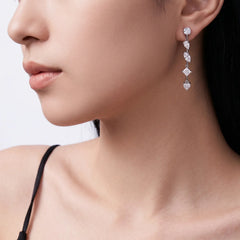 Unique Chain Moissanite Earrings