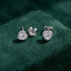 Heart-shaped Moissanite Stud Earrings