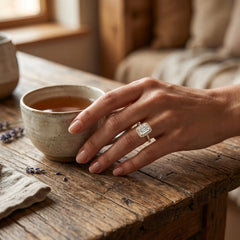 Lumière Blossom 0.8 Carat Radiant Cut Moissanite Ring