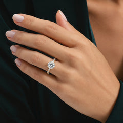 Versailles Hidden Halo Round Moissanite Ring