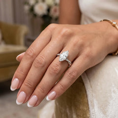 Marquise Cut Moissanite Twisted Vine Engagement Ring