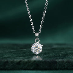 Eternal Sparkle 6-Prong Moissanite Statement Necklace