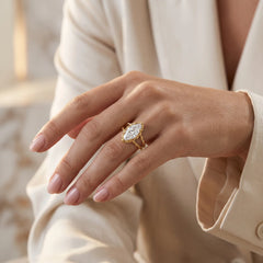 Tressa 3 Carat Marquise Moissanite Twisted Rope Ring