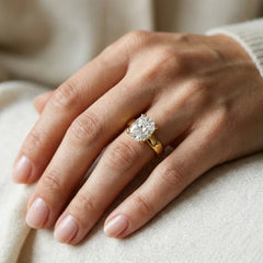 Veyra 3 Carat Elongated Cushion Double-Claw Wide Band Moissanite Ring