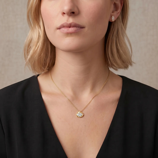 Aurévia 2 Carat Oval Moissanite Sculpted Pendant Necklace