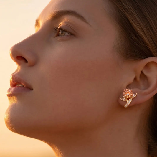 Branch-shaped Moissanite Stud Earrings