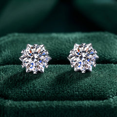 Snowflake Moissanite Stud Earrings