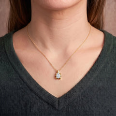 Aurévia 3 Carat Pear Moissanite Sculpted Pendant Necklace