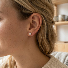 Classic Bezel Set Round Cut Brilliant Moissanite Stud Earrings