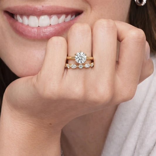 Versailles Half Coverage Lab Moissanite Ring