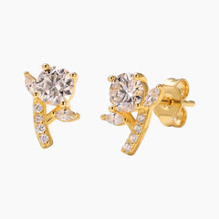 Branch-shaped Moissanite Stud Earrings