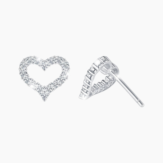 Heart-shaped Moissanite Stud Earrings