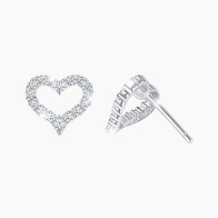 Herzförmige Moissanit-Ohrstecker