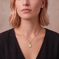 Vélora 4 Carat Pear-Cut Moissanite Bold Bezel Necklace