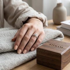 Crown-shaped Moissanite Ring