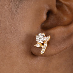 Branch-shaped Moissanite Stud Earrings