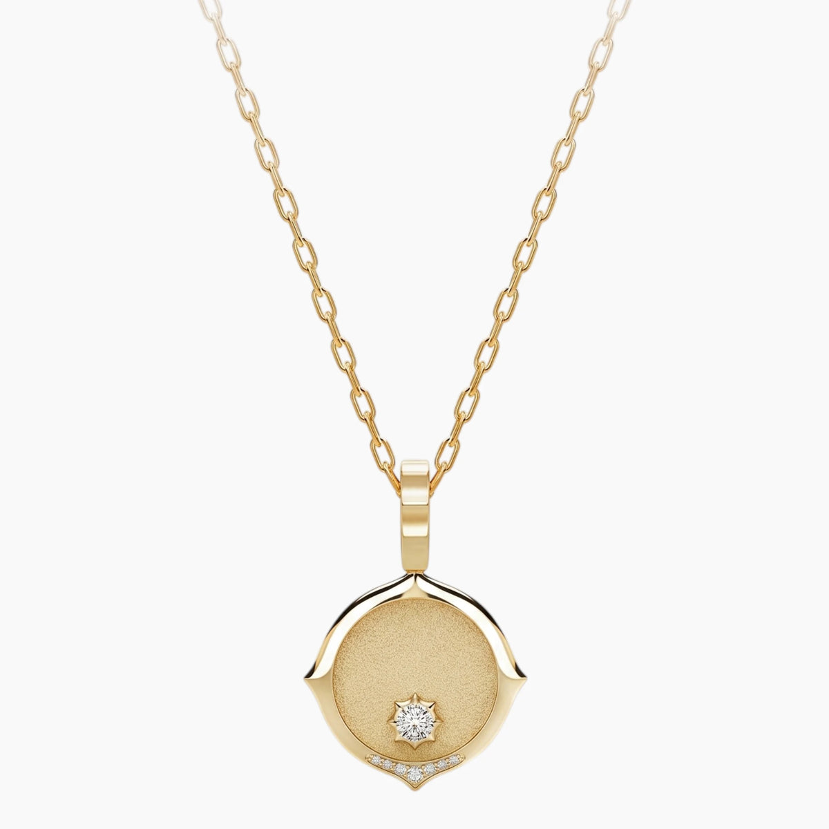 Aurelia Geometric Round Cut Moissanite Pendant Necklace