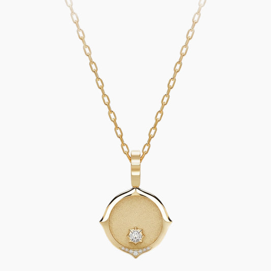 Aurelia Geometric Round Cut Moissanite Pendant Necklace