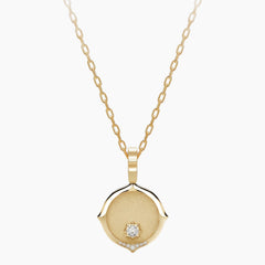 Aurelia Geometric Round Cut Moissanite Pendant Necklace