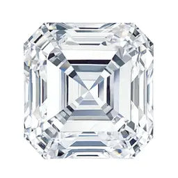 Loose asscher cut moissanite gemstone with step facets and radiant clarity