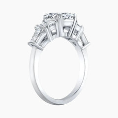 Unique Asscher Cut Moissanite Ring