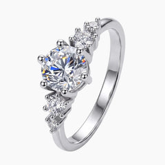 The Starlight Graduated Round Moissanite Five-Stone Ring