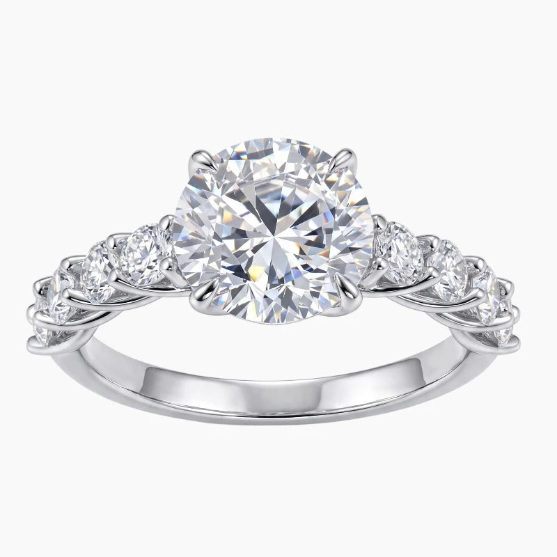 Runder Herz-Moissanit-Ring „Wahre Liebe“.
