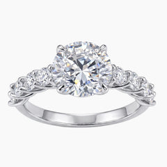 Runder Herz-Moissanit-Ring „Wahre Liebe“.