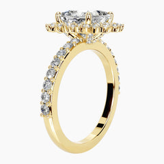 Celestial Grace 2CT Princess Cut Hidden Halo Moissanite Engagement Ring