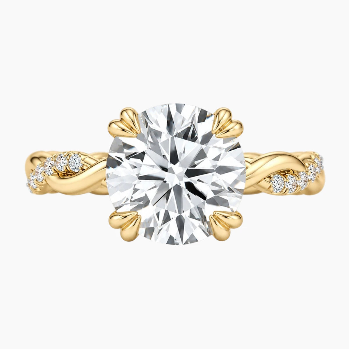 2ct Round Moissanite Twisted Vine Ring