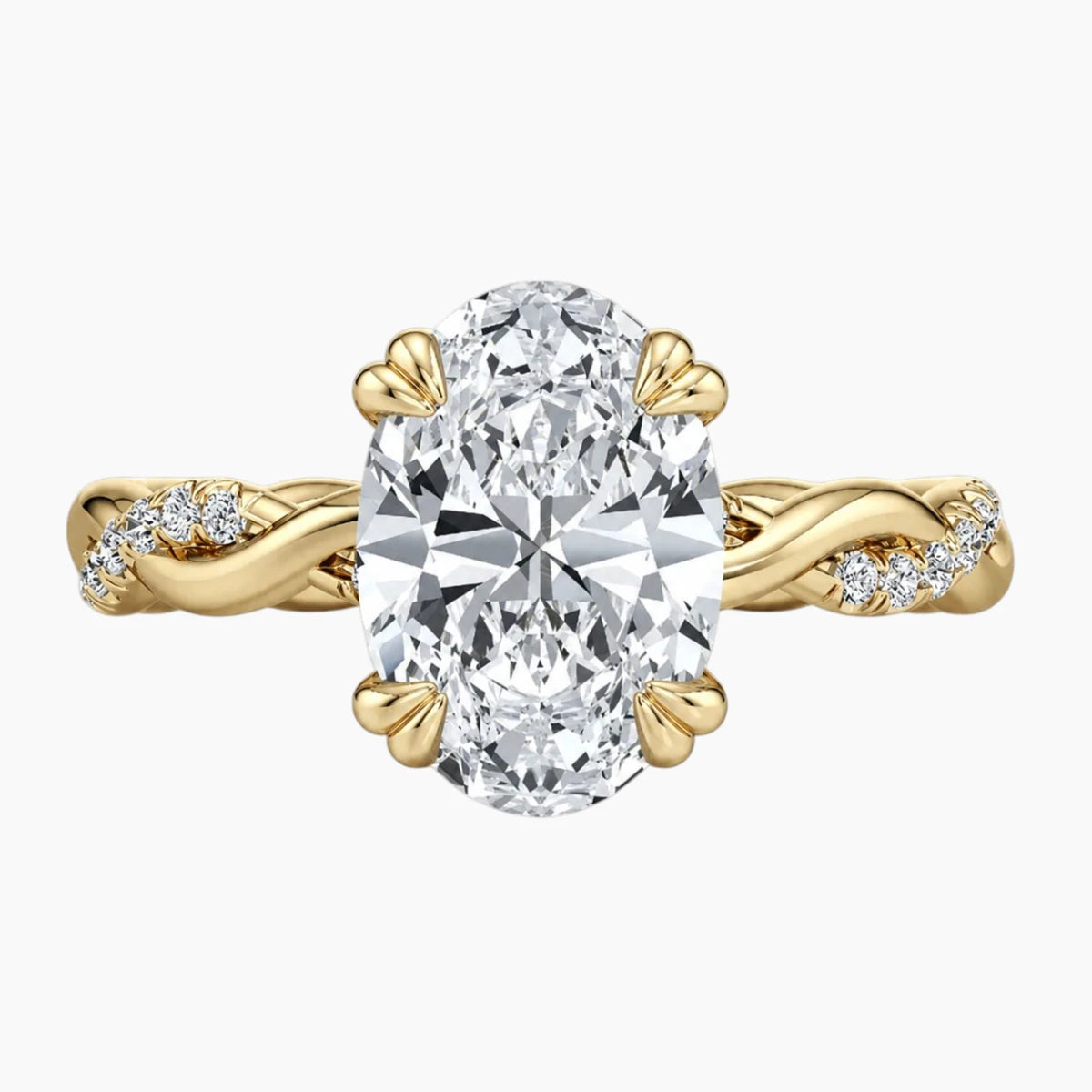 2ct Oval Moissanite Twisted Vine Ring