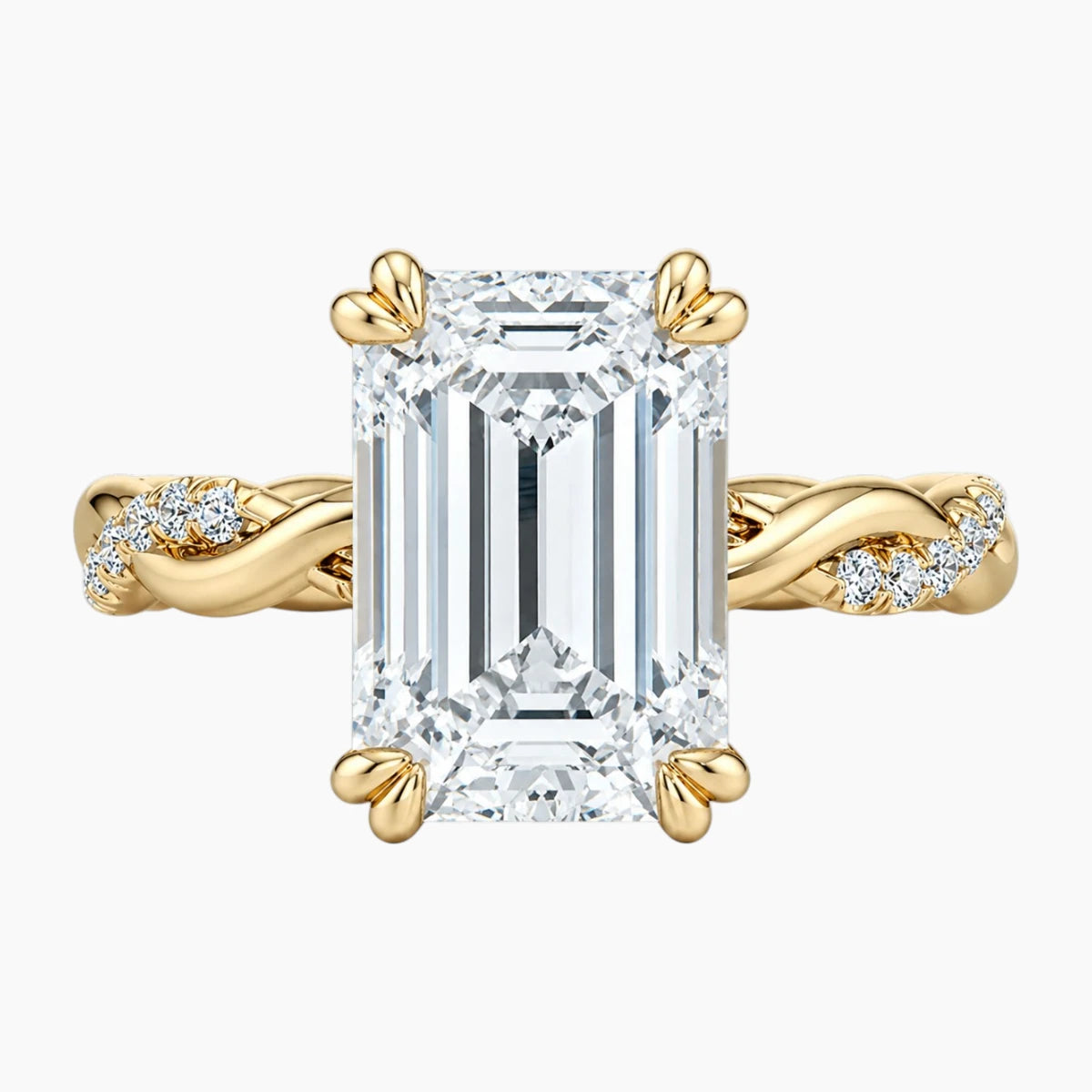 2ct Emerald Moissanite Twisted Vine Ring