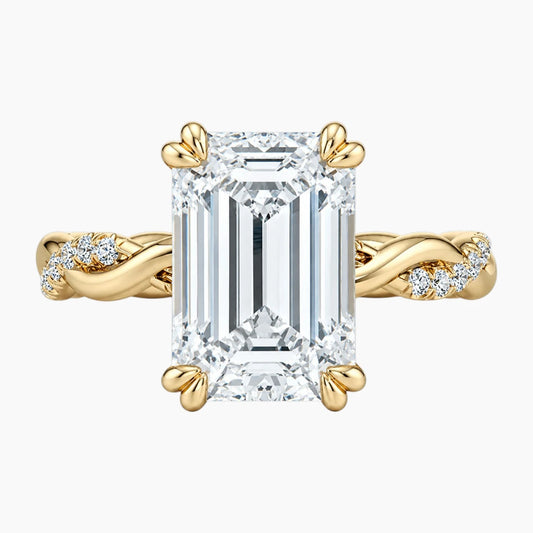 2ct Emerald Moissanite Twisted Vine Ring