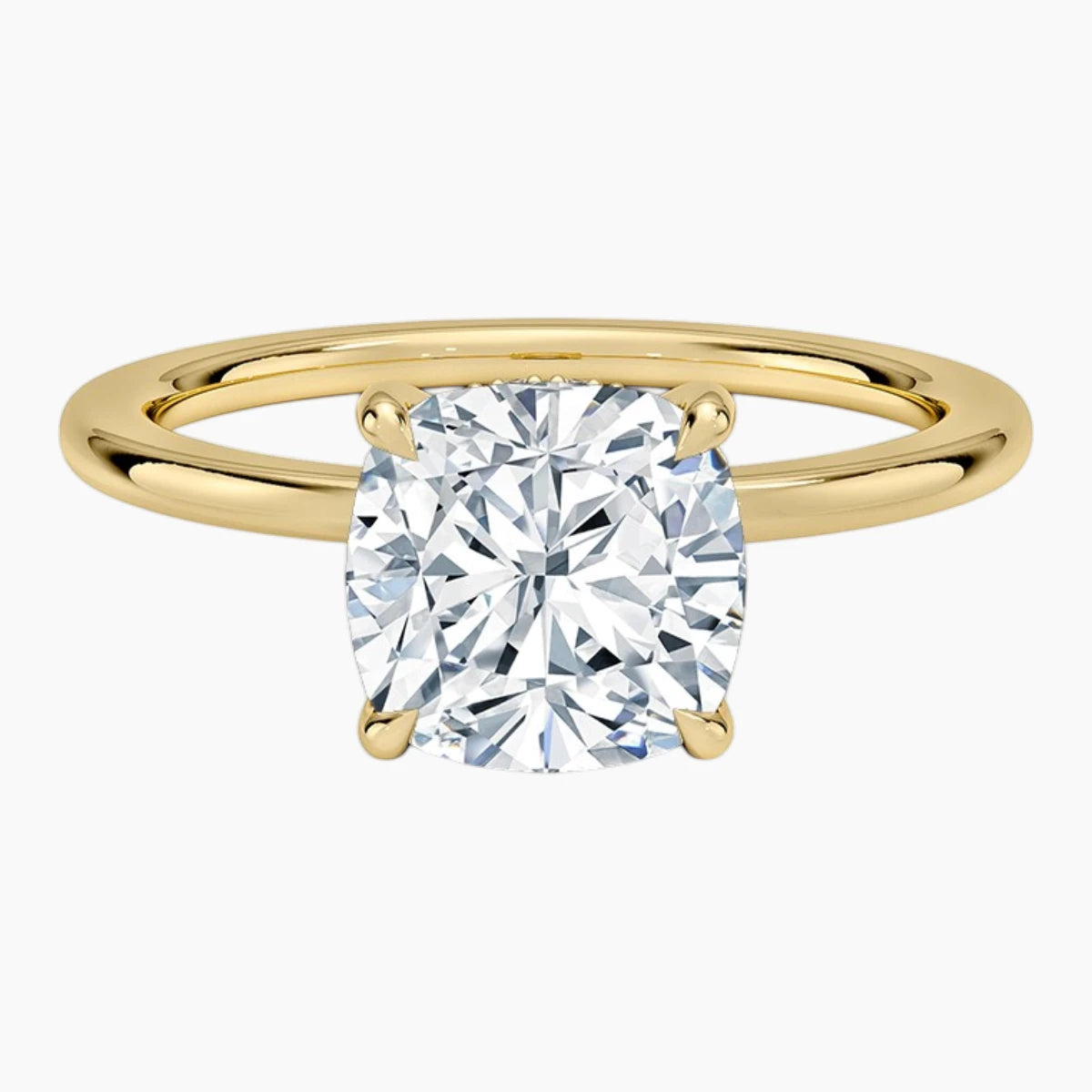 Kissenschliff Verdeckter Halo Moissanitring