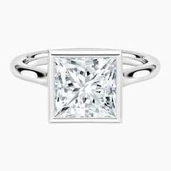 Aura Princess Cut Bezel Moissanite Ring