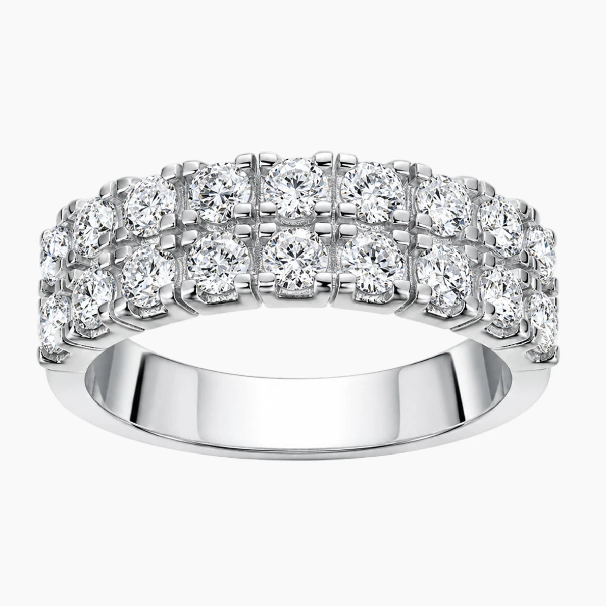 Tennis Half-circle Moissanite Ring