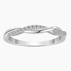 Fine Twist Half Eternity Stacking Ring