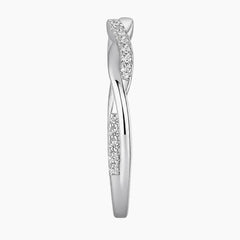 Fine Twist Half Eternity Stacking Ring