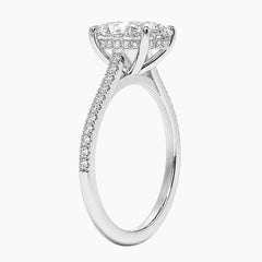 Amelie Half Coverage Pear Halo Moissanite Ring