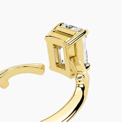 L'aura 2 Carat Emerald Cut Moissanite Open Bypass Ring
