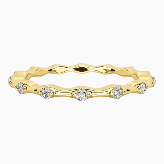Scalloped Moissanite Station Band