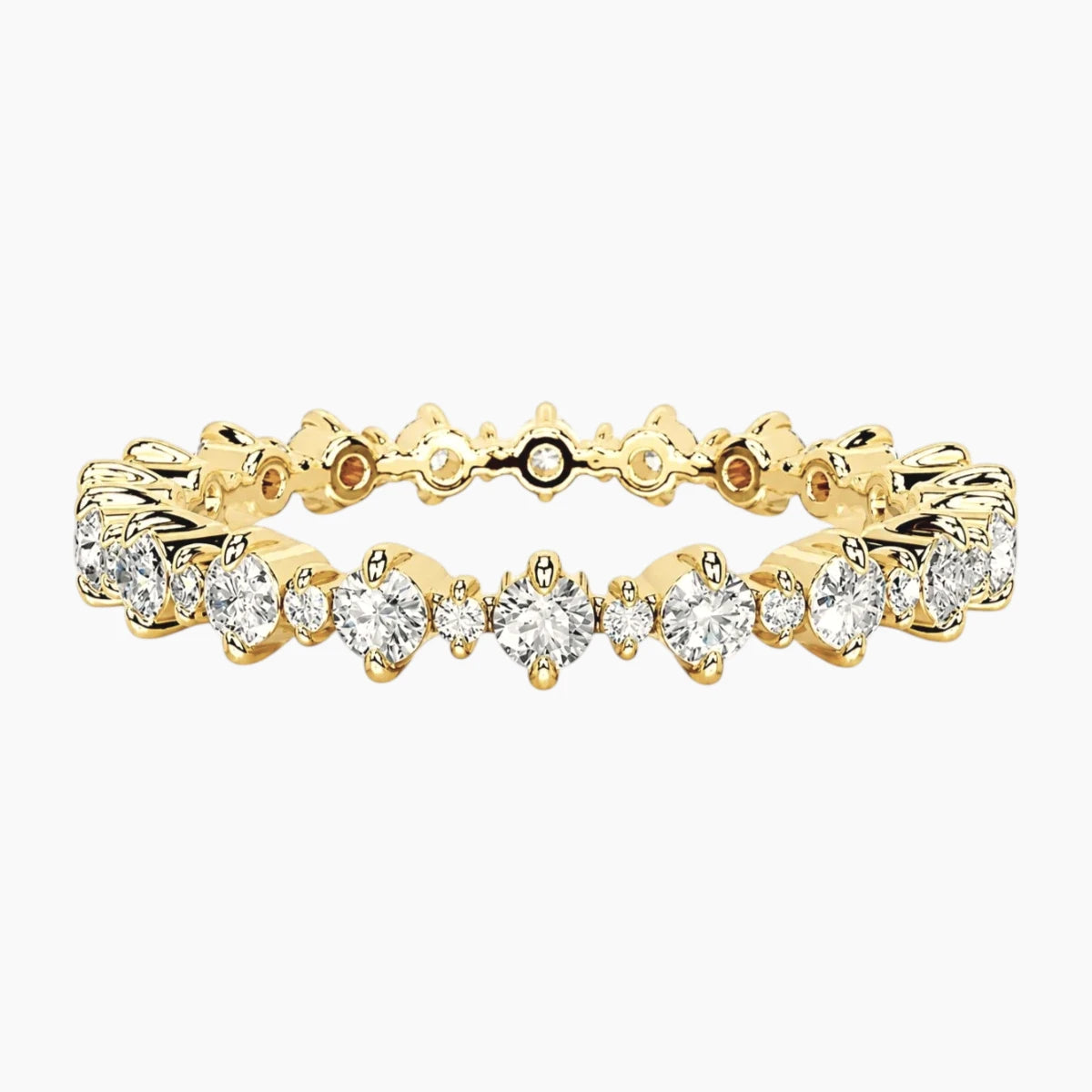 Vintage Crown Moissanite Wedding Band