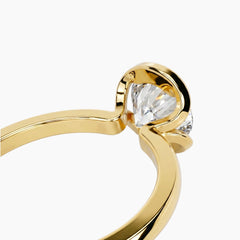 Half Bezel Round Moissanite Ring