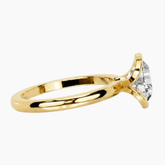 Half Bezel Round Moissanite Ring