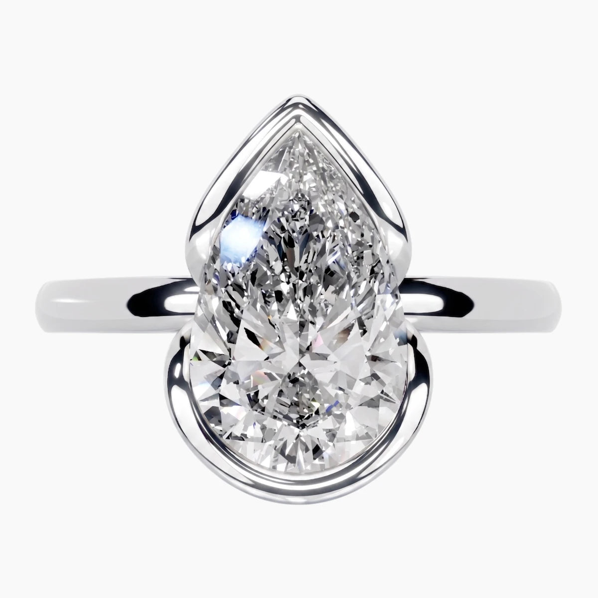 Gourd-shaped Pear Moissanite Ring