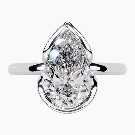 Gourd-shaped Pear Moissanite Ring