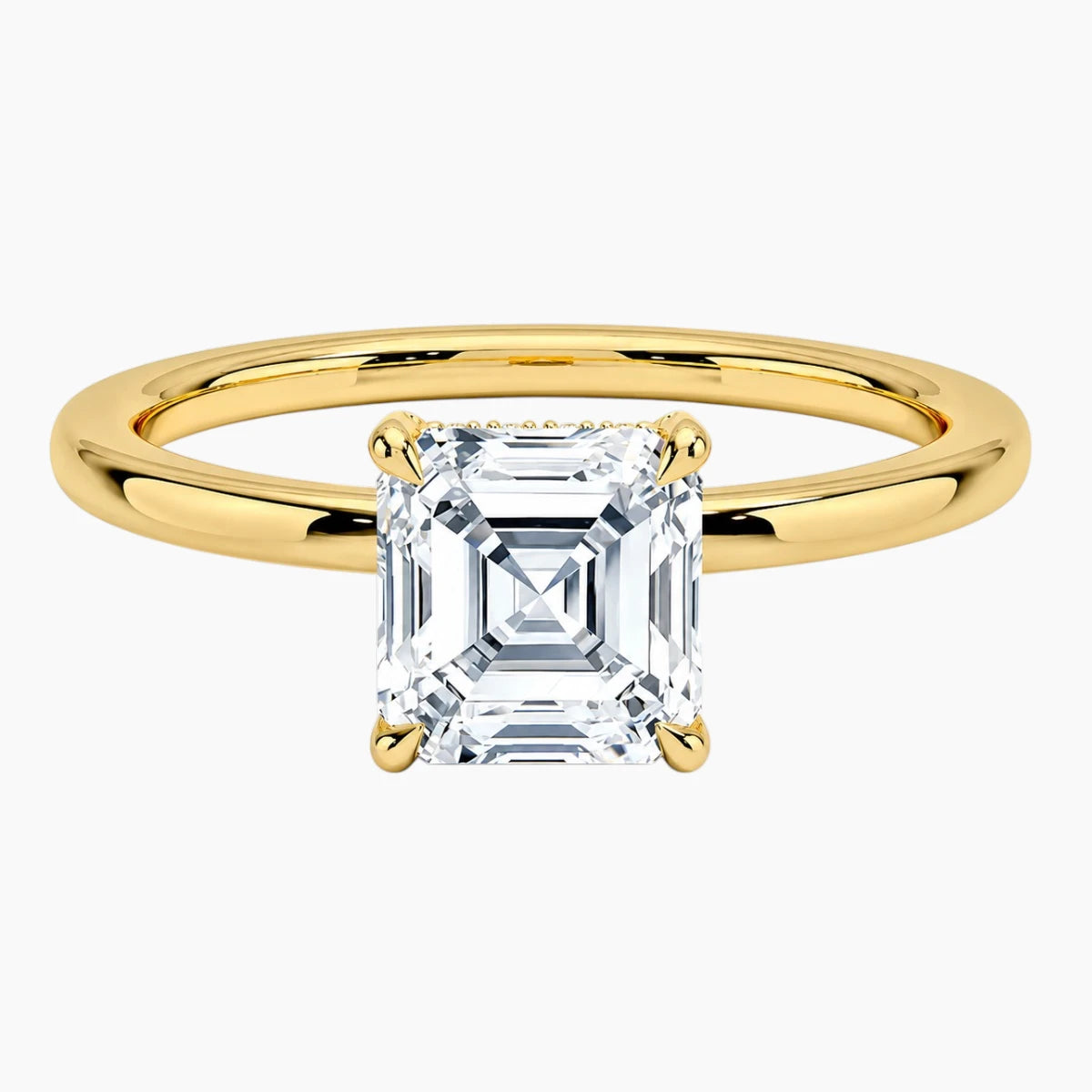 Secret Halo  Asscher Moissanite Ring