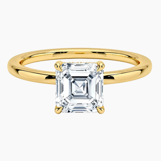 Secret Halo  Asscher Moissanite Ring